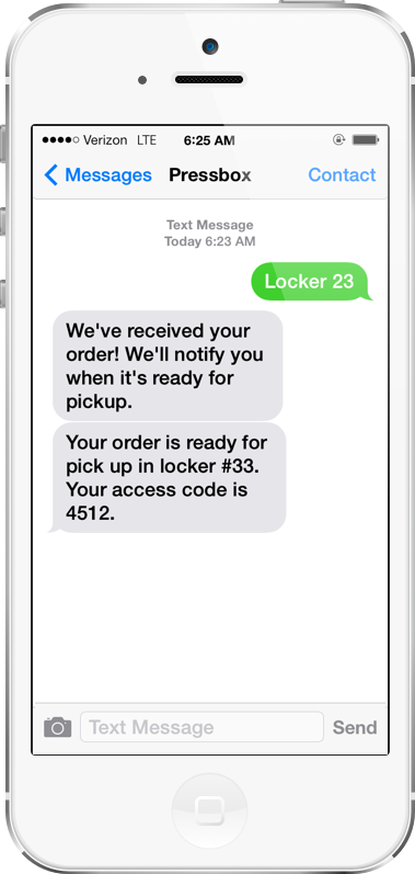 Person placing dry cleaning and laundry into a 24/7 Pressbox locker and locking it with a 4-digit code